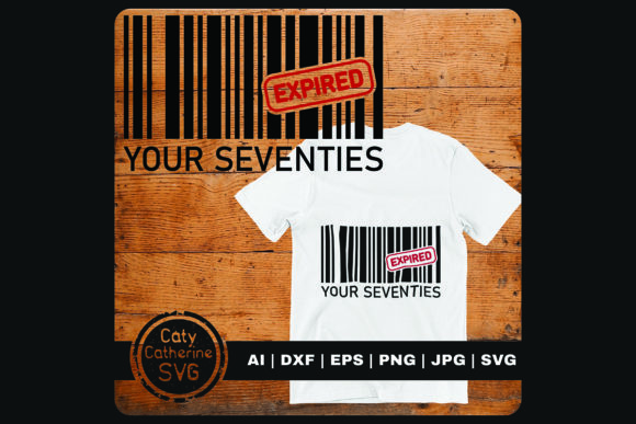Bar Code 80th Birthday 70s Expired Graphics for Crafts