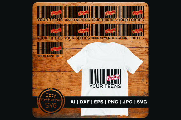 Bar Code Funny Birthday Graphics for Crafts