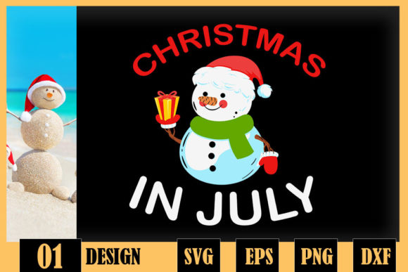 Christmas in July Funny Snowman Graphics for Crafts