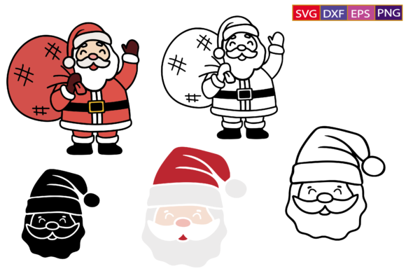 Christmas Santa Face SVG for Graphics and Crafts