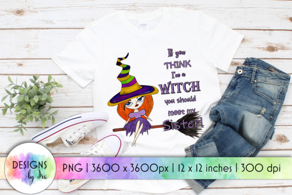 Cute Witch Sister PNG Graphics for Local Business Branding