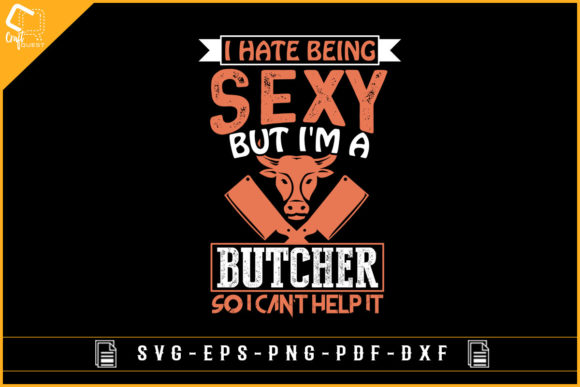Funny Butcher T-shirt Sublimation Design