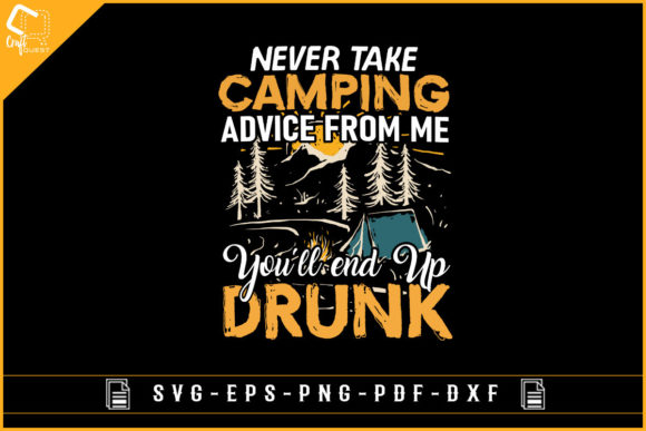 Funny Camper and Beer Lover Design Shirt Graphics for Crafts