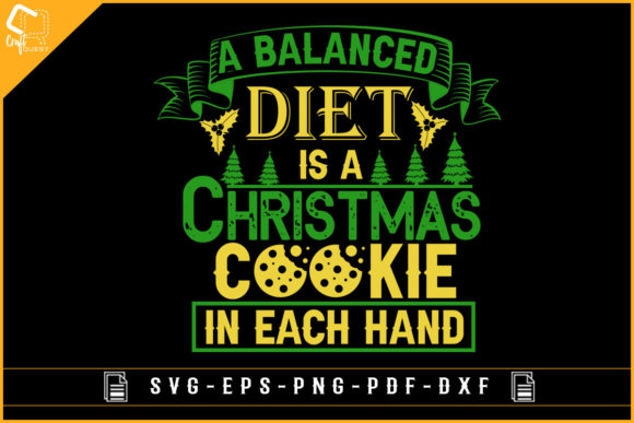 Funny Christmas Cookies Diet T-shirt Graphics for Crafts