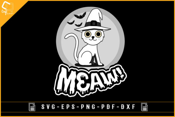 Meaw Funny Halloween Cat Sublimation