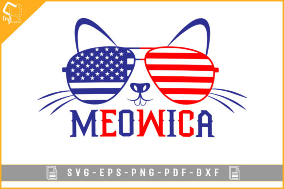 Meowica Funny Cat 4th of July Design: A Graphic Asset for Crafts and Creativity