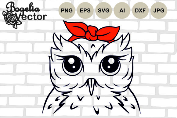 Owl with Bandana Graphics for Crafts